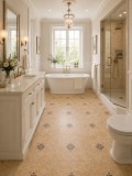 Cumpara ieftin Linoleum Rezidential Belgia Kelso 7099, 2.8mm, Imitatie Gresie Bej, 2x2m, PVC, Clasa 22, Suport Spuma
