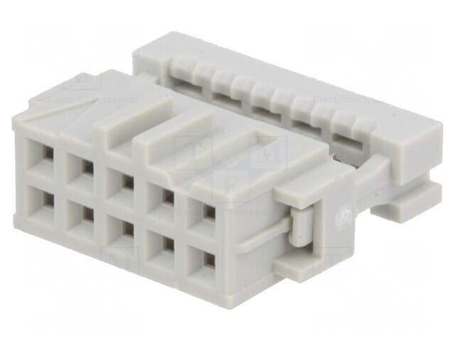 Mufă IDC 10 PIN pentru cablu-bandă 1,27mm aurit gri