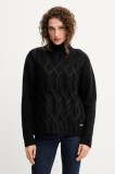 Silvian Heach pulover din amestec de l&acirc;nă HENRY culoarea negru, călduros, cu guler, GPA25255LU