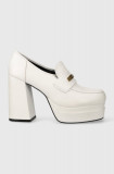 Karl Lagerfeld pantofi de piele Strada culoarea alb, cu toc drept, KL30133