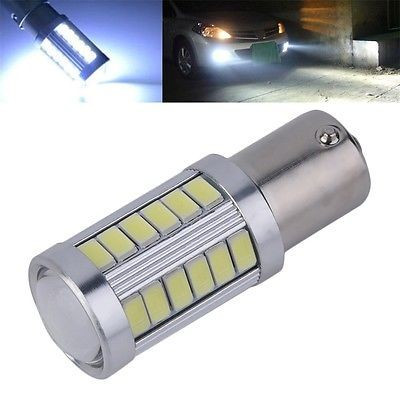 Led bec BA15S P21W 33 smd 5630 de culoare alb cu lupa foto