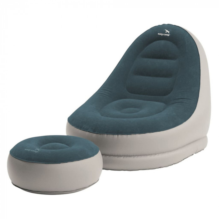 Easy Camp Set de relaxare gonflabil &bdquo;Comfy&rdquo;, gri oțel și albastru