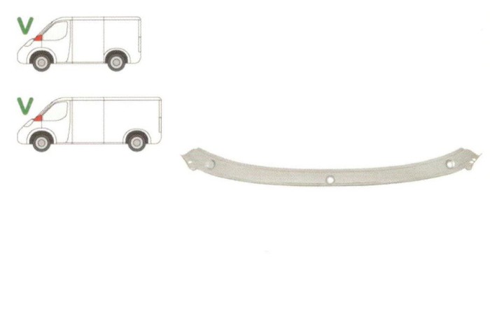 Traversa parbriz Vw Transporter (T4)/Caravelle/Multivan 07.1990-03.2003 , partea Fata ,
