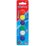 Magneti pentru frigider sau tabla magnetica, diametru 2 cm, set 6 bucati, multicolor