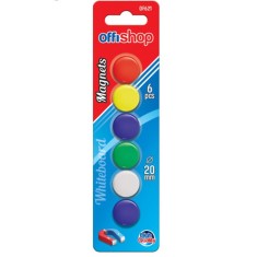 Magneti pentru frigider sau tabla magnetica, diametru 2 cm, set 6 bucati, multicolor foto