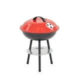 Leziter Grătar Sferic pe Cărbuni pentru Grădină, cu Capac, Portabil, Compact, Negru/Roșu, Diametru 36cm