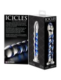 Dildo spiralat Icicles Hand Blown Glass Massager 18cm