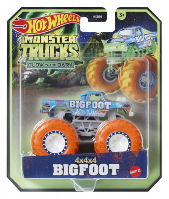 HOT WHEELS MONSTER TRUCK GLOW IN THE DARK MASINUTA BIGFOOT SCARA 1:64 foto