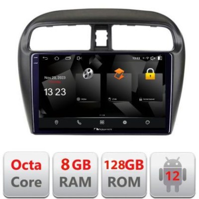 Navigatie Mitsubishi Space Star Mirage Attrage 2012- Android Octa Core Qualcomm 2K Qled 8+128 DTS DSP 360 4G Optical CarStore Technology foto