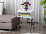 Tabel lateral Novella K2, Alb, 45x63,1x35 cm