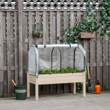 Outsunny jardiniera tip sera, pentru plante, 121x55x117cm, lemn