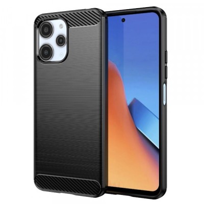 Husa pentru Xiaomi Redmi 12 5G / 12, Techsuit, Carbon, Neagra foto