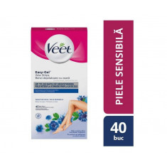 Benzi depilatoare de ceara Veet Easy-Gelwax pentru corp si picioare, 40 benzi