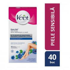 Benzi depilatoare de ceara Veet Easy-Gelwax pentru corp si picioare, 40 benzi