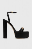 Elisabetta Franchi sandale de piele culoarea negru SA17L41E2