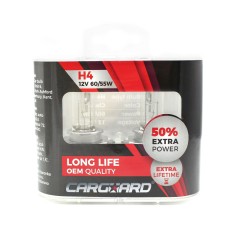 CARGUARD - Set de 2 becuri Halogen H4, 55W, +50% Intensitate - LONG LIFE foto