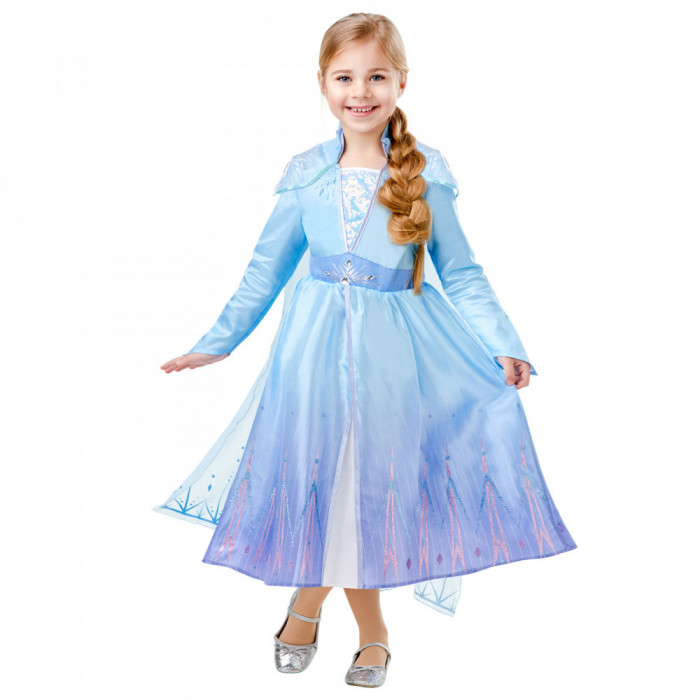 Costum Disney Deluxe Elsa pentru fete, Regatul de gheata 2 104 cm 3-4 ani