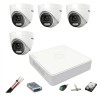 Sistem de supraveghere Hikvision 4 camere interior 5MP ColorVU, lumina alba 20m, DVR 4 canale TurboHD 8 MP, accesorii, hard disk SafetyGuard Surveilla