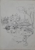 Lucrare &rdquo;Brăila, &icirc;n port&rdquo; de Elena Forțu, tuș pe h&acirc;rtie 42 x 31 cm, Peisaje, Cerneala, Realism