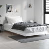 Cadru de pat, alb extralucios, 90x200 cm, lemn prelucrat, vidaXL