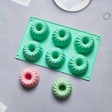Forma de silicon pentru briose cu 6 compartimente,4 culori