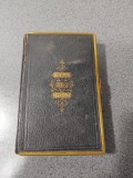 Biblia / Biblie veche, an 1880, engleza, pagini aurite pe lateral + incuietoare, Coperta piele, 14x9x3 cm