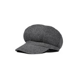 Beretă de iarnă din l&acirc;nă pentru femei, șapcă newsboy reglabilă, caldă și moale &ndash; Gri 57 cm