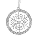 Ornament de Crăciun Exclusiv: Fulg de Zapada cu Strase Argintii, CMCLASS