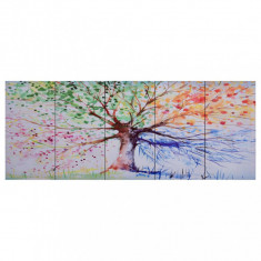 Set Tablouri Din Pânză Copac In Ploaie Multicolor 150x60 cm 289264