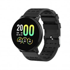 Ceas Smartwatch Techstar® 119 Negru, Bluetooth, 1.3 inch IPS, Monitorizare Puls, Tensiune. Oxigenare, Sedentarism