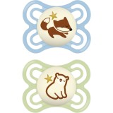 MAM Perfect Night 0+ months suzetă Blue/ Green 2 buc