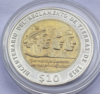 535. Moneda Uruguay 4 centesimos 1869 (Bicentenario Del Reglamento De Tierras De 1815) foto