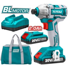 Masina de insurubat cu impact TOTAL - 2 acumulatori 20V, 2Ah, 3550 rpm