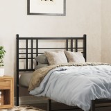 vidaXL Tăblie de pat metalică, negru, 100 cm