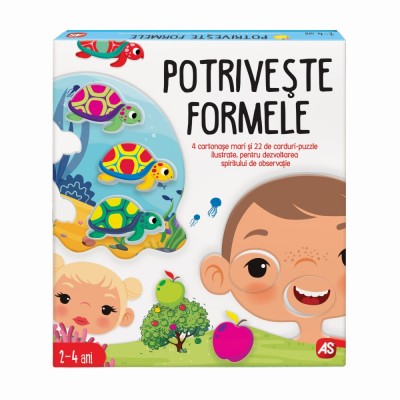 Joc educativ, pentru copii 2 ani+, joc potriveste formele, 22 de cartonase foto