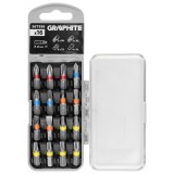 Set biti surubelnita Graphite 25 mm, PH/PZ/SL/TX, 16 piese