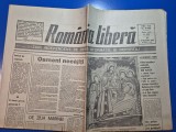 ziarul romania libera 15 august 1991 - sfanta maria, articol despre moarta lui cella delavrancea