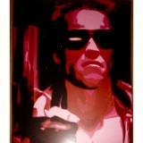 Cumpara ieftin Board Film Arnold Schwarzenegger, painted wood.