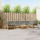 vidaXL Set de canapele de exterior cu pernă 6 pcs Alb și gri deschis 3386210