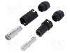 Conector alimentare DC, 500V, 1 pini, seria QS, {{Dimensiune pin}}. DONGGUAN QS ELECTRONIC TECH CO.,LTD - QS6H-F+M BLACK