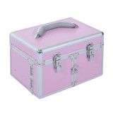 Malet&iacute;n de Machiaj HOMCOM cu Organizator Cosmetice, Cutie Portabilă cu Compartimente, 29x21x20cm, Aluminiu | Aosom Romania