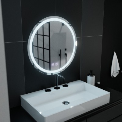 Oglinda LED Rotunda, 70cm, Lucea Touch, Sistem Dezaburire, Dimabila ModernLight Concept foto