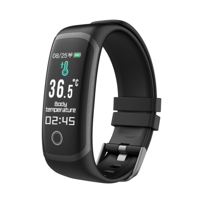 Bratara Fitness Techstar&reg; T4, Ecran 0.96&quot; inch, Bluetooth 5.0, IP66, Monitorizare Puls, Tensiune, Temperatura, Oxigen, Calitate Somn, Negru