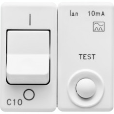 Siguranta automata cu protectie diferentiuala - 230V ac - CLASS A - 1P+N 10A 3kA 10mA CHARACTERISTIC C - 2 MODULES - SYSTEM WHITE