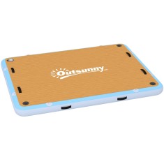 Outsunny Platformă plutitoare gonflabilă 2,4x1,8m Platformă de &icirc;not gonflabilă 4-6 persoane cu suprafață antiderapantă Scară | Aosom Romania