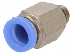 Racord push-in simplu alamă nichelată M6 0,95&divide;10bar