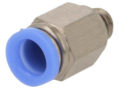 Racord push-in simplu alamă nichelată M6 0,95&amp;divide;10bar foto
