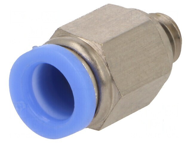 Racord push-in simplu alamă nichelată M6 0,95&divide;10bar