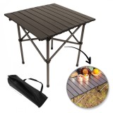 Masa pliabila pentru gradina, camping sau pescuit, maro, tip valiza, JollyMag, SC10BR, 53x51x50 cm