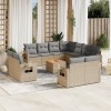Gossi set canapele de gradina cu perne, 12 piese, bej, poliratan